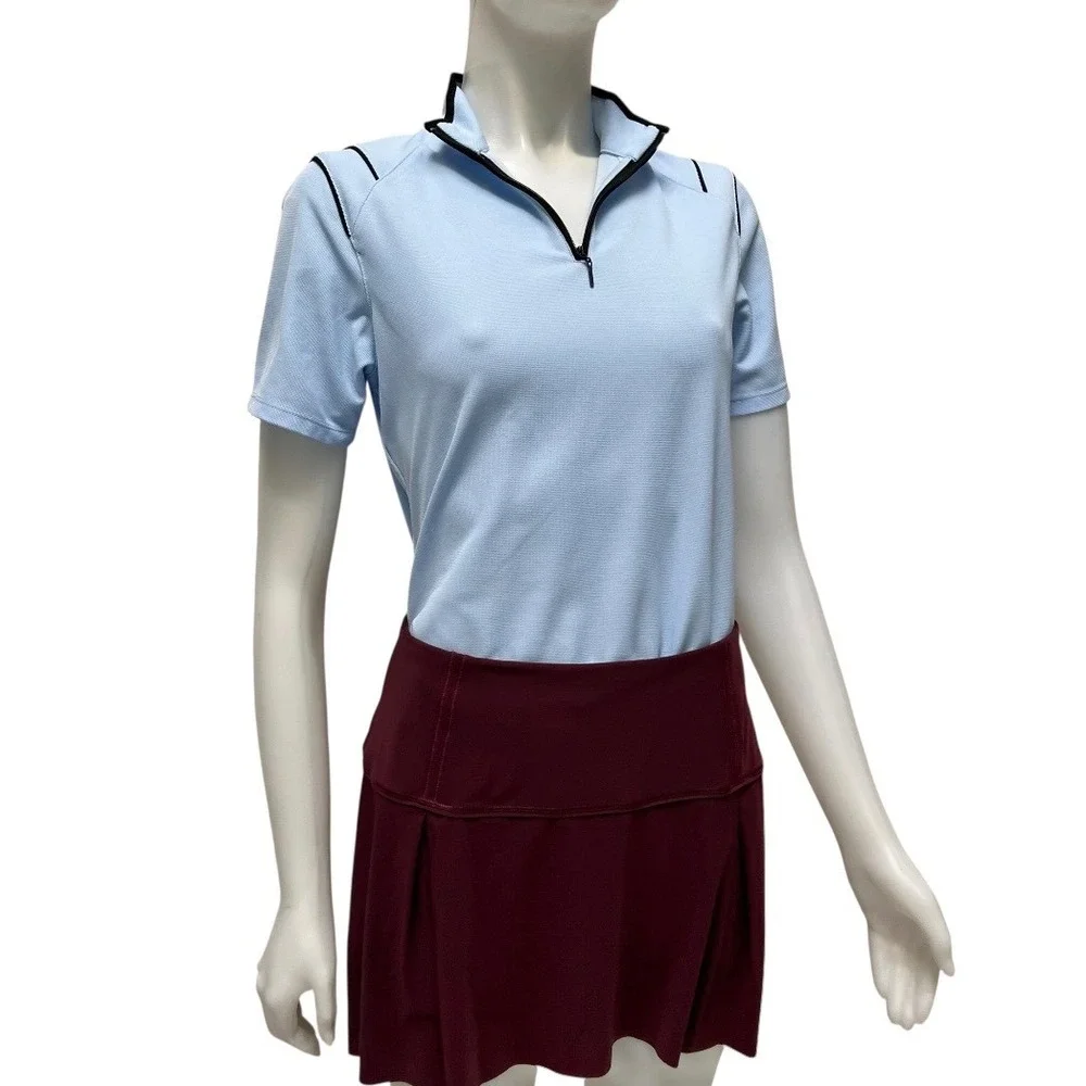 Lululemon Pace Rival Skirt Tall Burgundy Maroon Tennis Skort Sz 8 Preppy Sporty